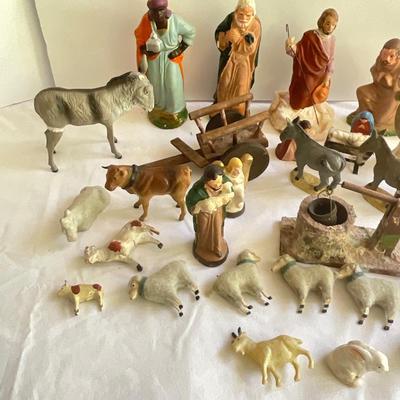 G1043 Vintage German Nativity Scene Figures