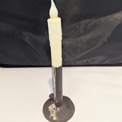 Antique Metal Candle Holder Marked (DR)