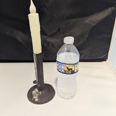 Antique Metal Candle Holder Marked (DR)
