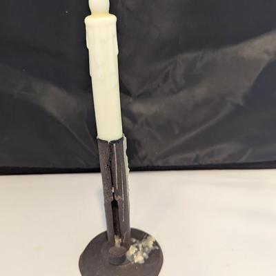 Antique Metal Candle Holder Marked (DR)