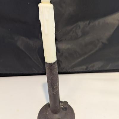 Antique Metal Candle Holder Marked (DR)