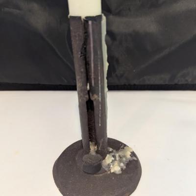 Antique Metal Candle Holder Marked (DR)