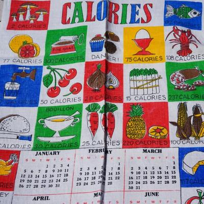 GROUPING OF EIGHT CALENDAR DISH TOWEL. 1957-1970