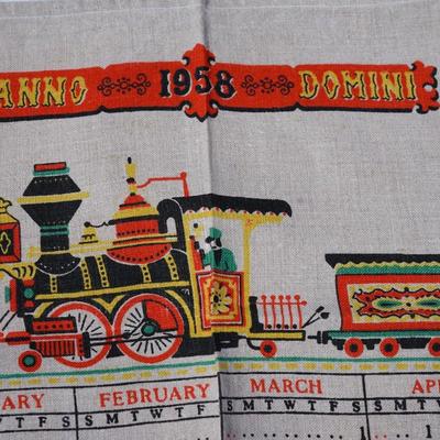 GROUPING OF EIGHT CALENDAR DISH TOWEL. 1957-1970