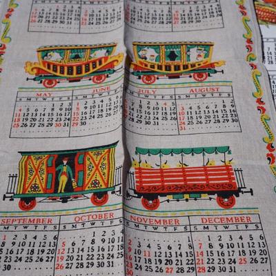 GROUPING OF EIGHT CALENDAR DISH TOWEL. 1957-1970