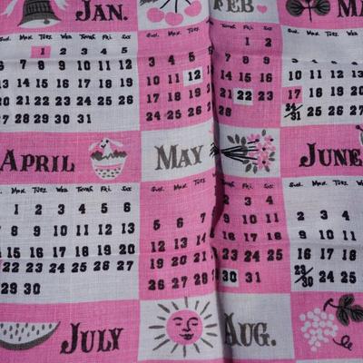 GROUPING OF EIGHT CALENDAR DISH TOWEL. 1957-1970