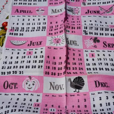GROUPING OF EIGHT CALENDAR DISH TOWEL. 1957-1970