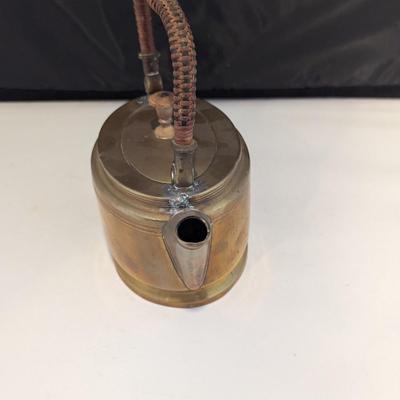 Vintage Hammered Copper Kettle With Rattan Handle #7 (DR)