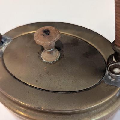 Vintage Hammered Copper Kettle With Rattan Handle #7 (DR)