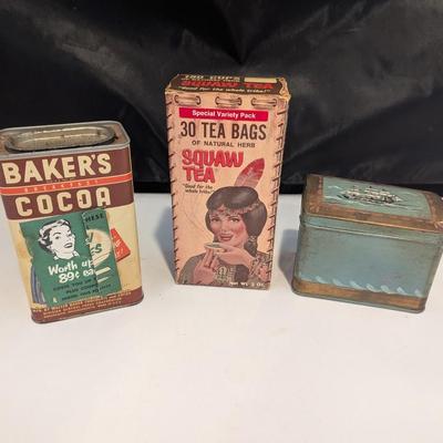 Vintage Tins Baker's Cocoa Squaw Tea Bags #9 (DR)