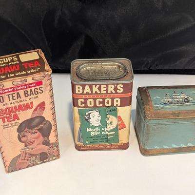 Vintage Tins Baker's Cocoa Squaw Tea Bags #9 (DR)