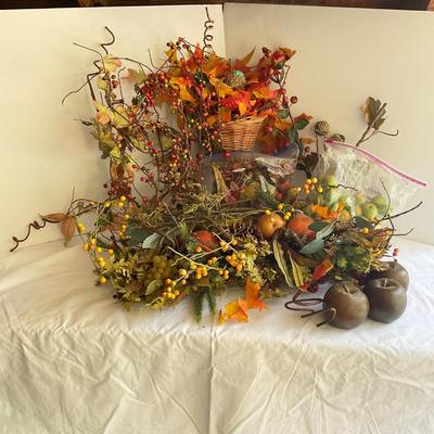 G1050 Lot of Fall Silk Flowers/ Greenery