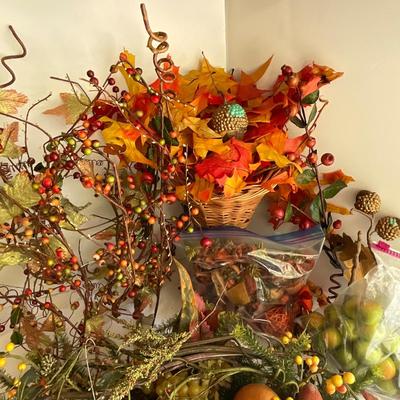 G1050 Lot of Fall Silk Flowers/ Greenery