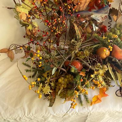 G1050 Lot of Fall Silk Flowers/ Greenery