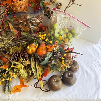 G1050 Lot of Fall Silk Flowers/ Greenery