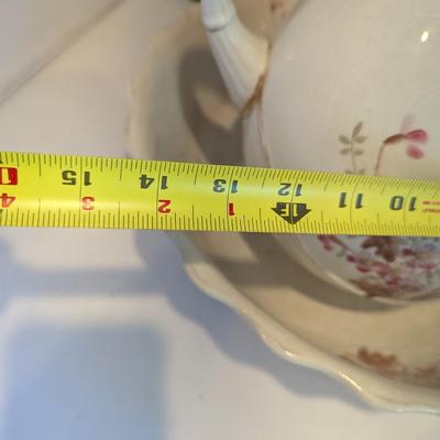 Vintage Ironstone Floral Pitcher & Basin (DR)