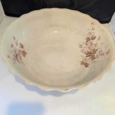Vintage Ironstone Floral Pitcher & Basin (DR)