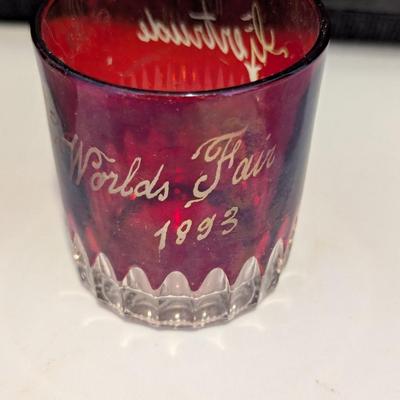 Fair & Expo Ruby Red Flash Collectible Memorabilia Glasses Late 1800's & Early 1900's #12 (DR)