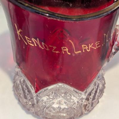 Souvenir City & States Ruby Red Flash Collectible Memorabilia Glasses Early 1900's #13 (DR)