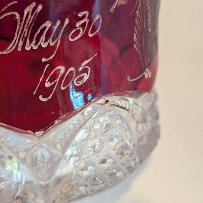 Souvenir City & States Ruby Red Flash Collectible Memorabilia Glasses Early 1900's #13 (DR)