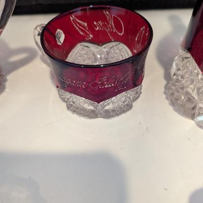 Souvenir City & States Ruby Red Flash Collectible Memorabilia Glasses Early 1900's #13 (DR)