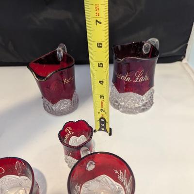 Souvenir City & States Ruby Red Flash Collectible Memorabilia Glasses Early 1900's #13 (DR)