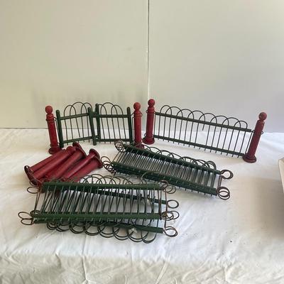 G1063 Antique 1930’s A. W Drake Metal and wood Christmas Tree Fence