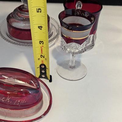 Ruby Red Flash Collectible Memorabilia Glasses Early 1900's #15 (DR)