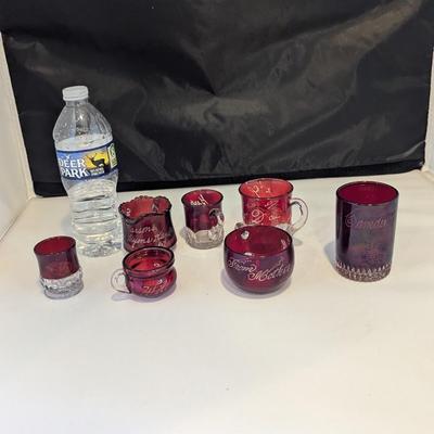 Ruby Red Flash Collectible Memorabilia Glasses Early 1900's #16 (DR)