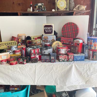G1069 Large Lot of Collectible Tin Containers