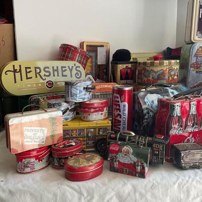 G1069 Large Lot of Collectible Tin Containers