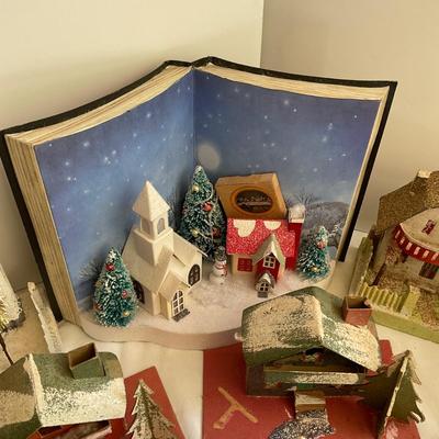 G1070 Lot of Vintage Paper Maché Houses