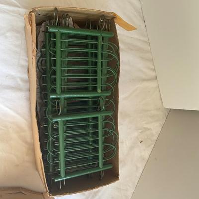 G1074 Antique 1920’s Miller Toy Co. Christmas Feather Tree Wooden Fence in Original Box