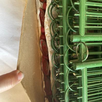G1074 Antique 1920’s Miller Toy Co. Christmas Feather Tree Wooden Fence in Original Box