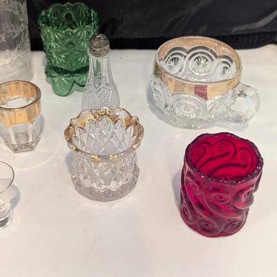 Vintage Stenciled Glassware With Gold Trim Set #17 (DR)