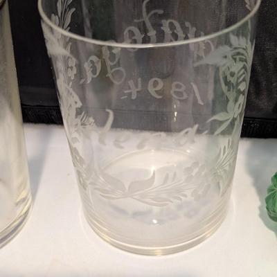 Vintage Stenciled Glassware With Gold Trim Set #17 (DR)