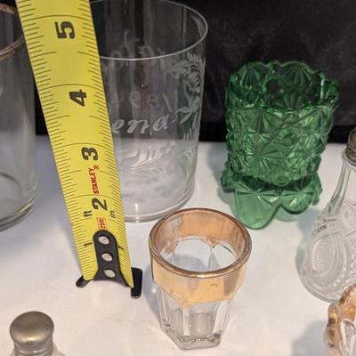 Vintage Stenciled Glassware With Gold Trim Set #17 (DR)
