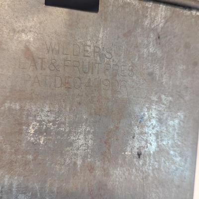 Primitive Wilder's Meat & Fruit Press Pat. 1906 #19 (DR)