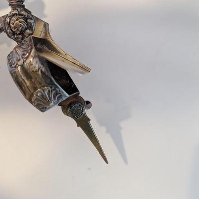 Antique Silver Plate Candle Snuffer Wick Trimmer #20 (DR)