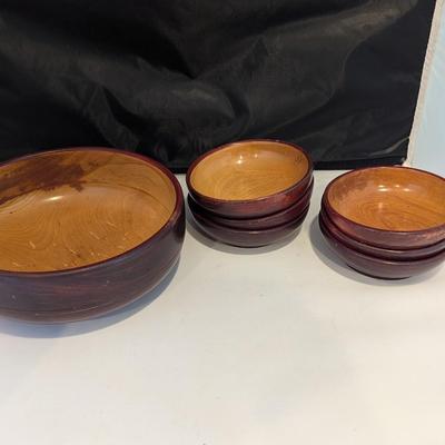 Vintage Wooden Salad Bowl Set (DR)