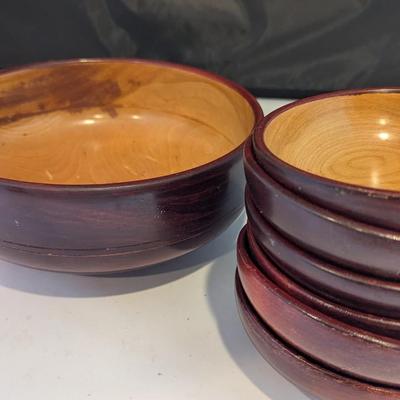 Vintage Wooden Salad Bowl Set (DR)