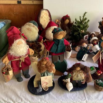 G1105 Large Lot of Lizzie High Handcrafted Christmas Dolls