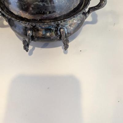 Stylish Antique Butter Dishes 1 - Aurora Silver Plate Butter Server 0293 (DR)