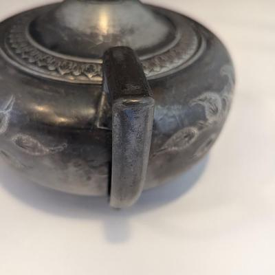 Vintage Meriden Company 1862 Sugar Bowl & Creamer Etched Designs (DR)