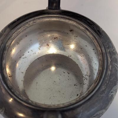 Vintage Meriden Company 1862 Sugar Bowl & Creamer Etched Designs (DR)