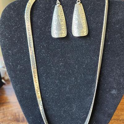 Sterling earrings and chain necklace