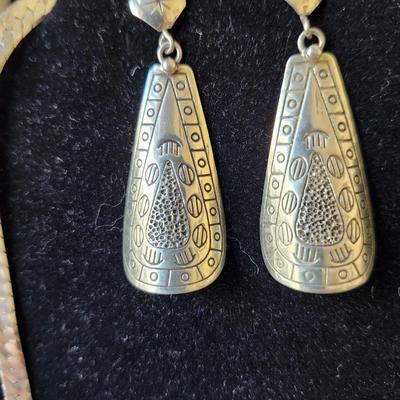 Sterling earrings and chain necklace