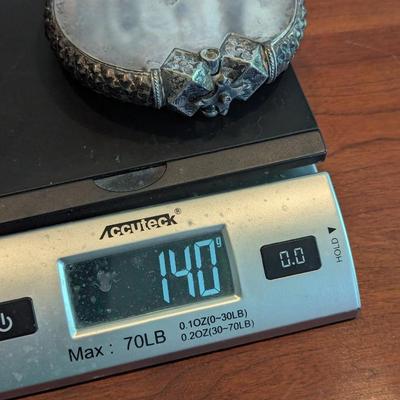 Egyptian Silver Marked Bracelet Trinket Dish 140 Grams (DR)