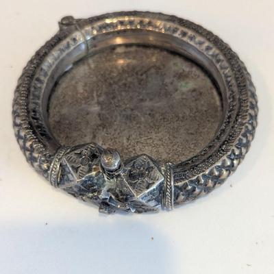 Egyptian Silver Marked Bracelet Trinket Dish 140 Grams (DR)