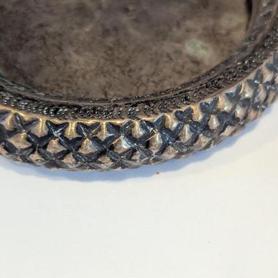 Egyptian Silver Marked Bracelet Trinket Dish 140 Grams (DR)